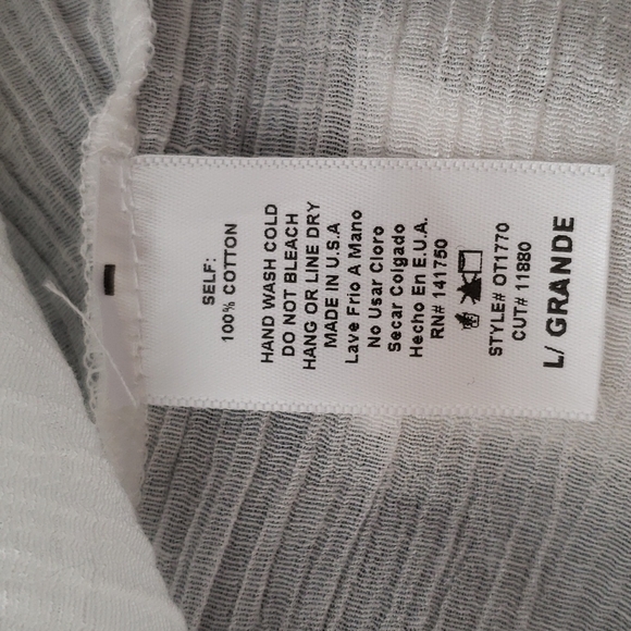 Orange Creek White Boho Lace High Low Tank Top Size L - Picture 9 of 10